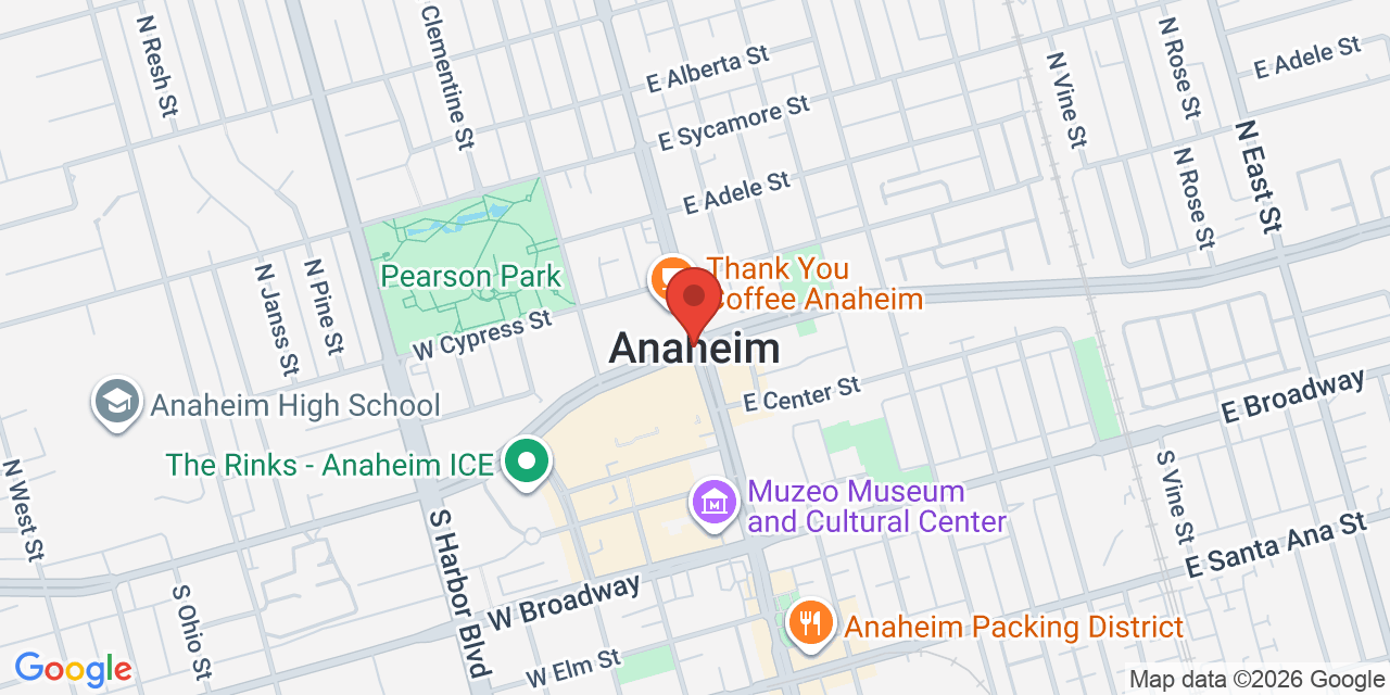 Map of Anaheim, CA