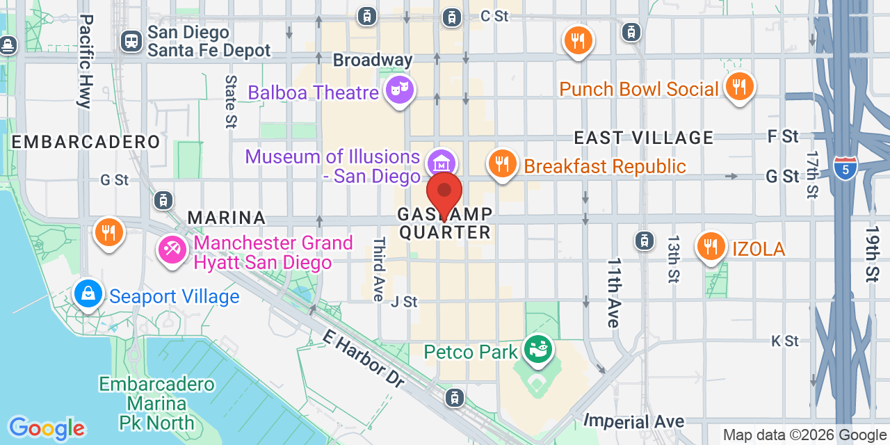 Map of Gaslamp, San Diego